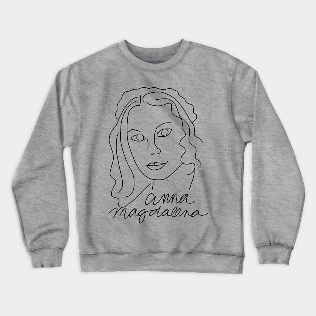 Anna Magdalena Bach Crewneck Sweatshirt by Stark Raving Cello